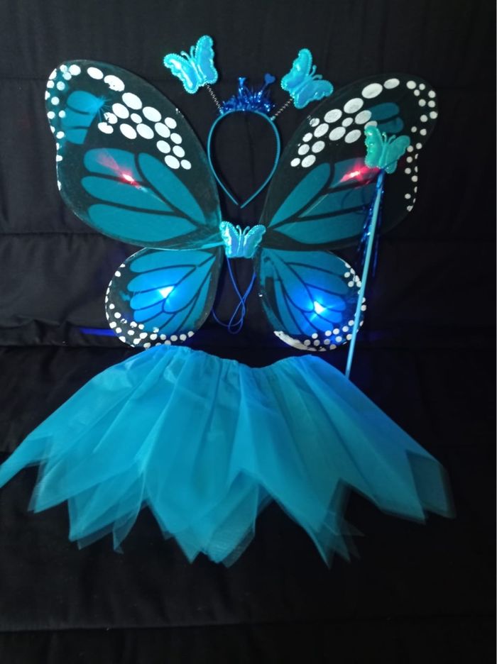 Deguisement papillon bleu LED 3-6ans - photo numéro 5