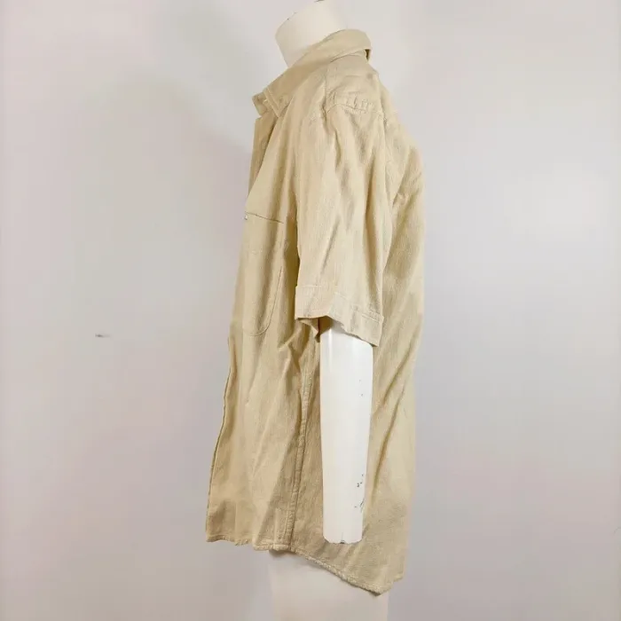 Chemise beige Sergio Tacchini vintage – 100 % coton, manches courtes L A650 - photo numéro 8