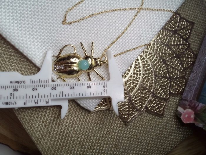 Collier scarabée pierre d'amazonite - photo numéro 3