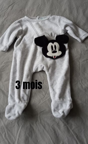 Pyjama velours gris Disney Baby
