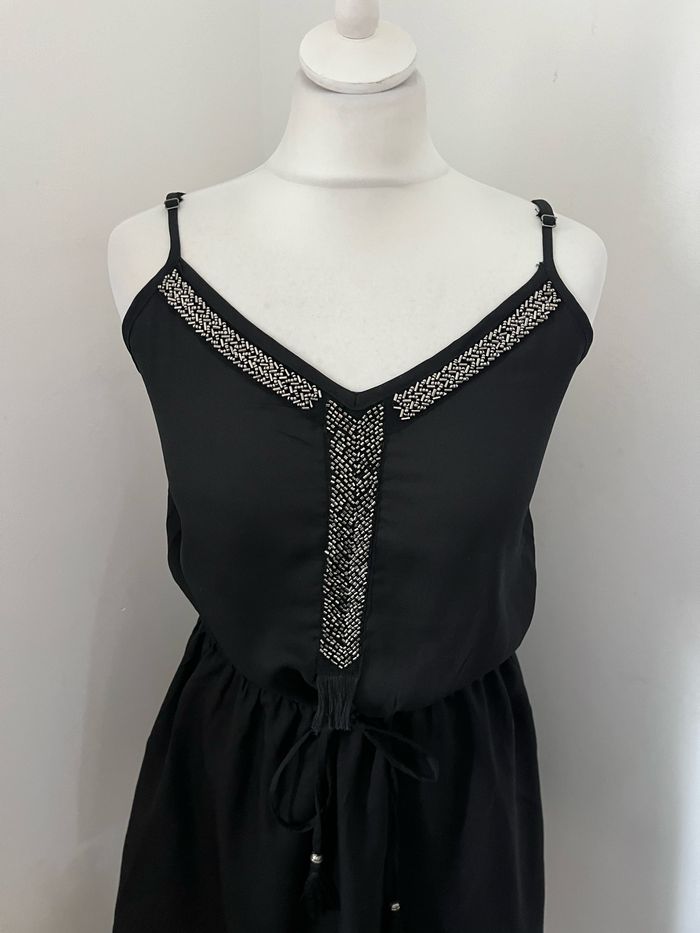 Robe noire et perles argentées Mango S - photo numéro 3