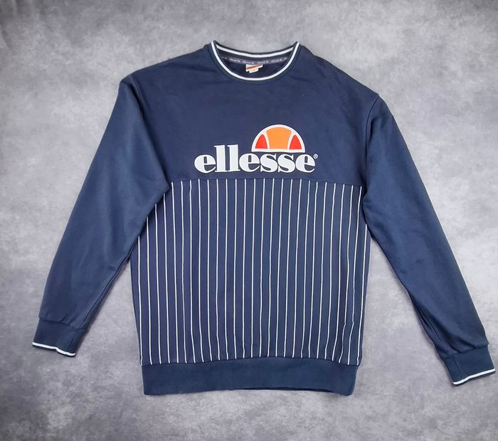 Sweat Ellesse Heritage Bleu Marine à Rayures - Taille M - Très bon état - photo numéro 1