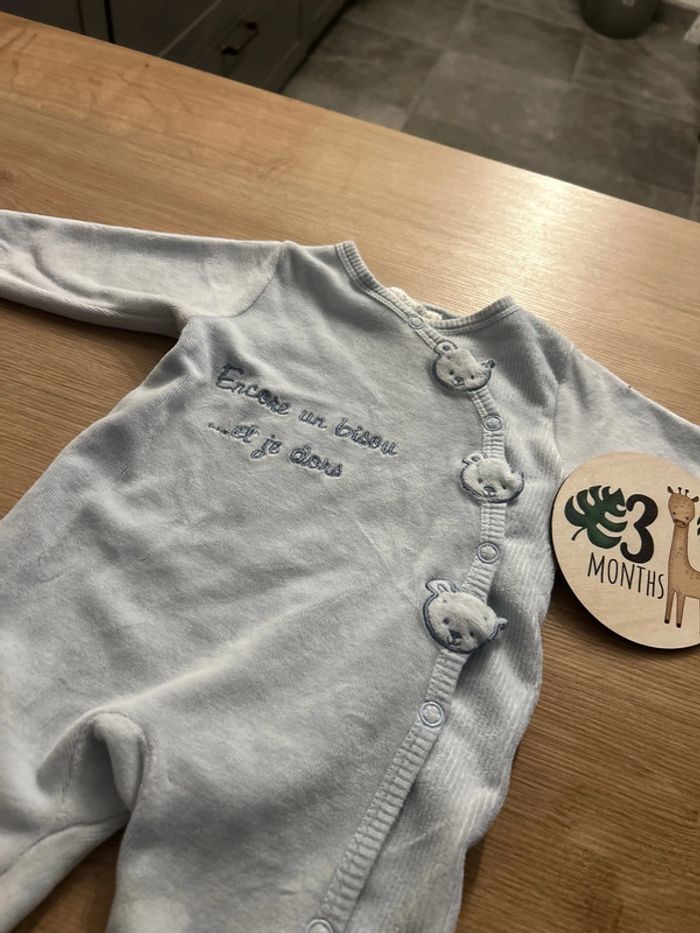 Pyjama bleu ciel tête d’ours - photo numéro 2