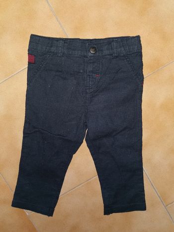 Jean noir coutures rouges 12 mois