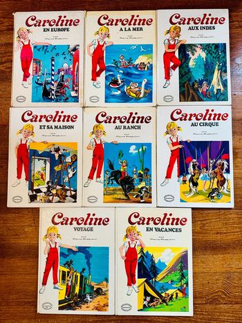 Lot de 8 livres anciens Caroline Pierre Probst blancs Grands albums Hachette bd