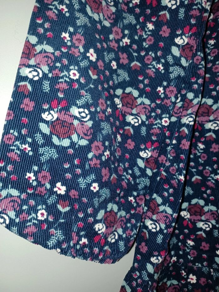 Robe velours bleu à fleurs Creeks 5 ans. - photo numéro 4