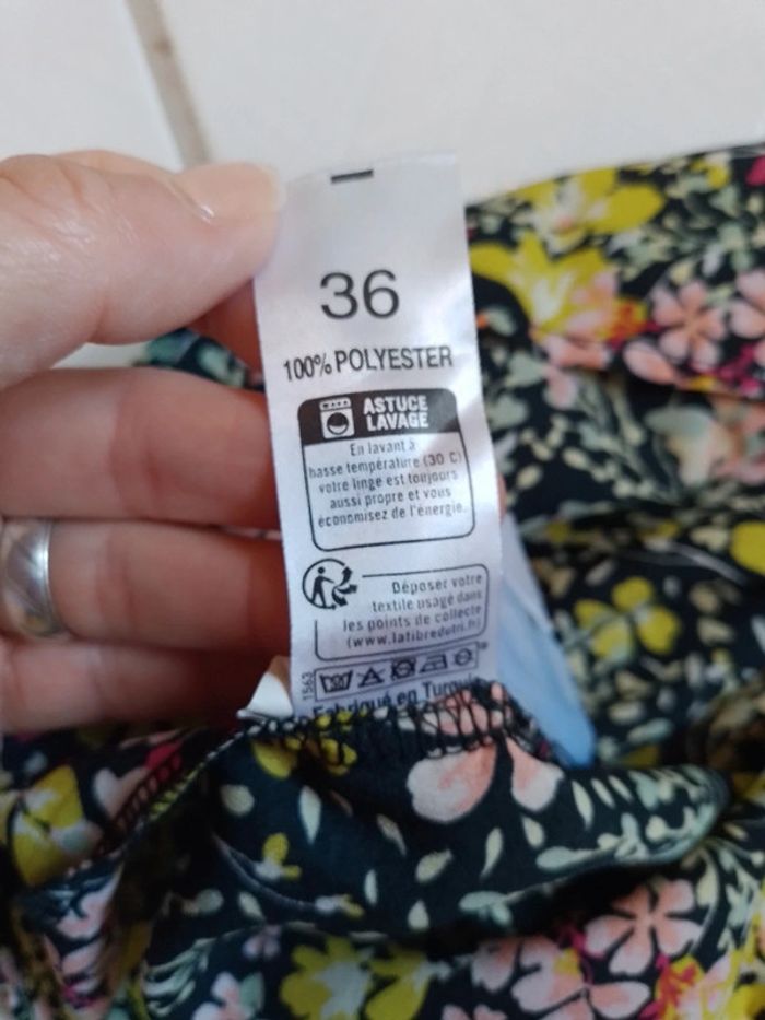 Débardeur à bretelles femme bleu motif fleurs - photo numéro 14