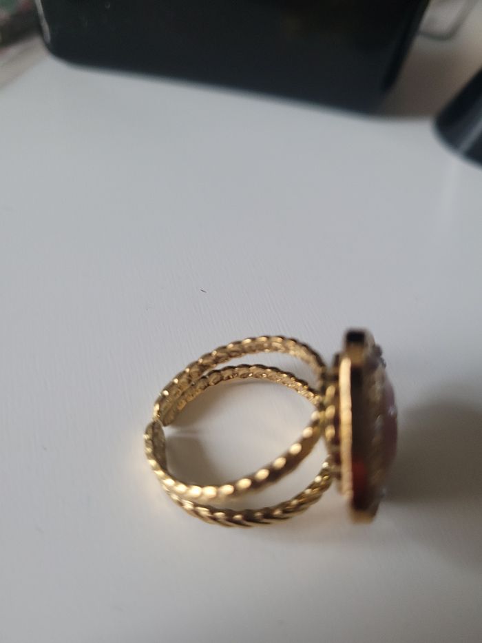 Bague upcyclé avec joli bouton - photo numéro 4