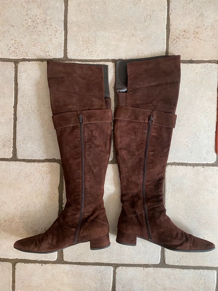 Bottes hautes en daim marron 40 - photo numéro 4