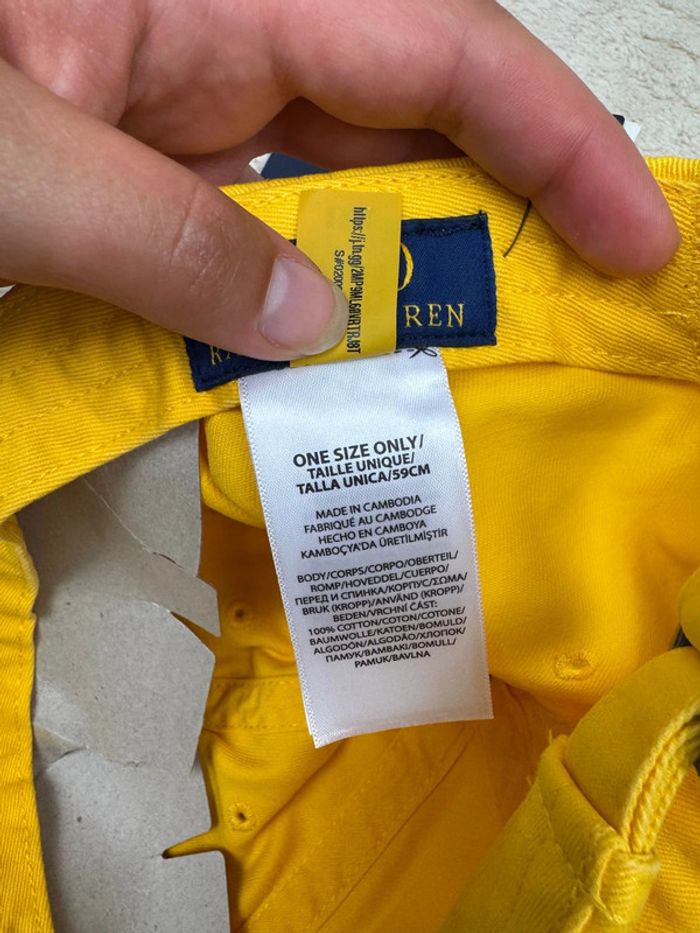 Casquette Ralph Lauren Jaune Logo Brodé Neuve - photo numéro 9