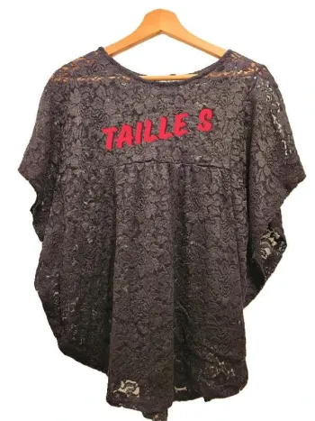 Top papillon transparent - 36/S - Noir