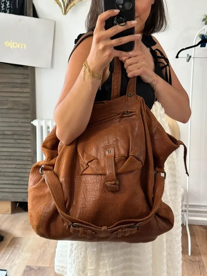 Sac à main Billy Jérôme Dreyfuss marron modèle taille L