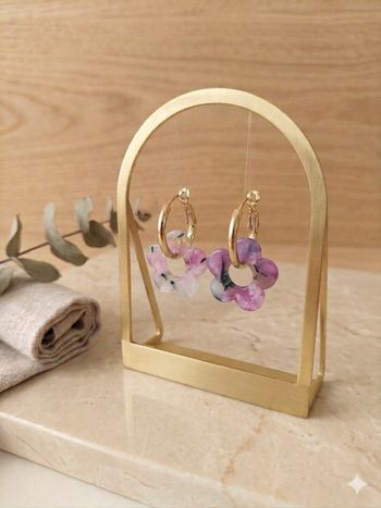 Créoles Fleuries Acier Inoxydable 316 – Neuves 🌸