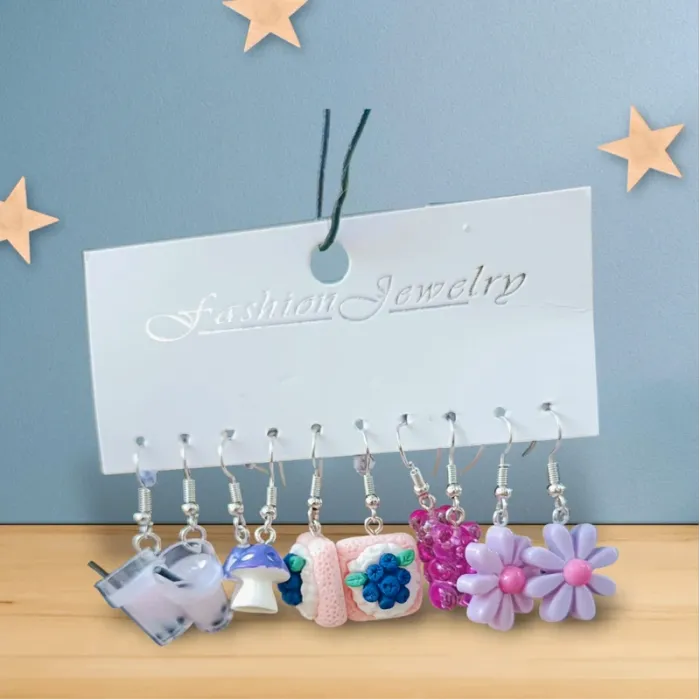 Boucles d'oreilles originales 5 paires
