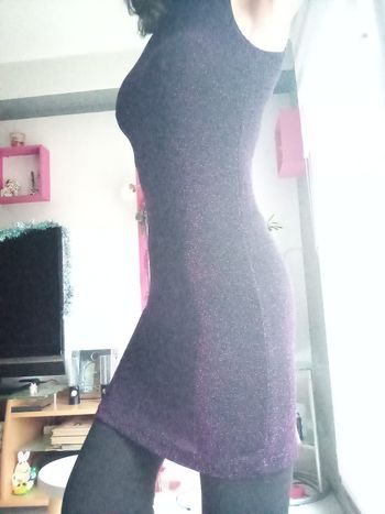 Robe noire 👗 lamée violette