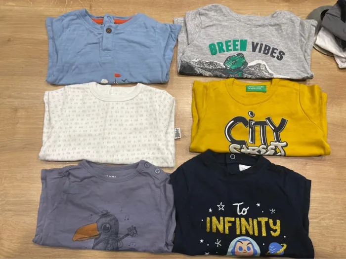 Lot t-shirt garçon 6 mois - photo numéro 2