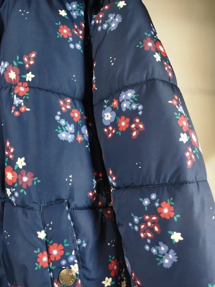 Doudoune creeks bleu marine à fleur T40 Taille L A833 - photo numéro 5