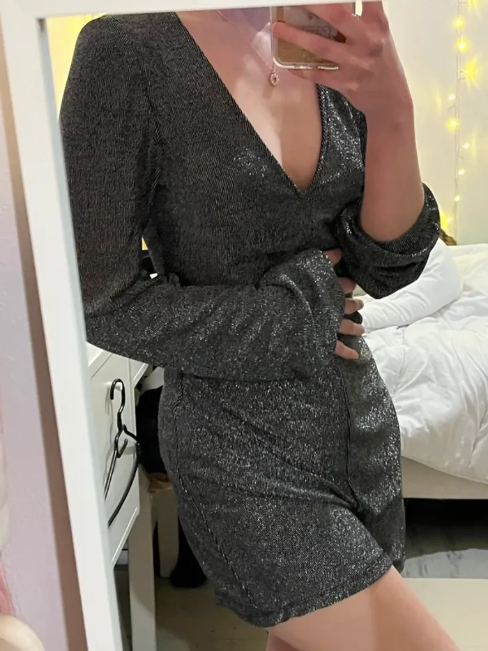 Combi-short à paillettes argentées - photo numéro 2