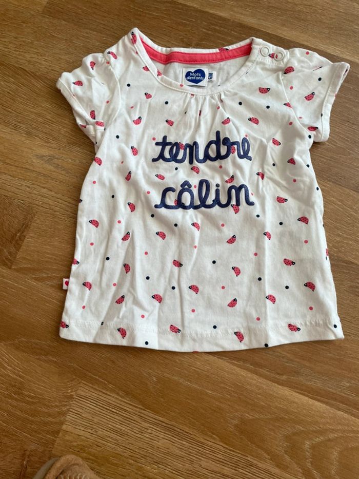 T-shirt tendre câlin bébé fille - photo numéro 4
