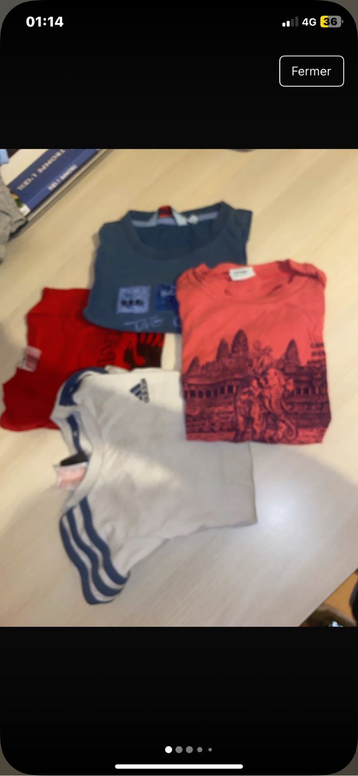 Lot 4 hauts manches courtes enfant