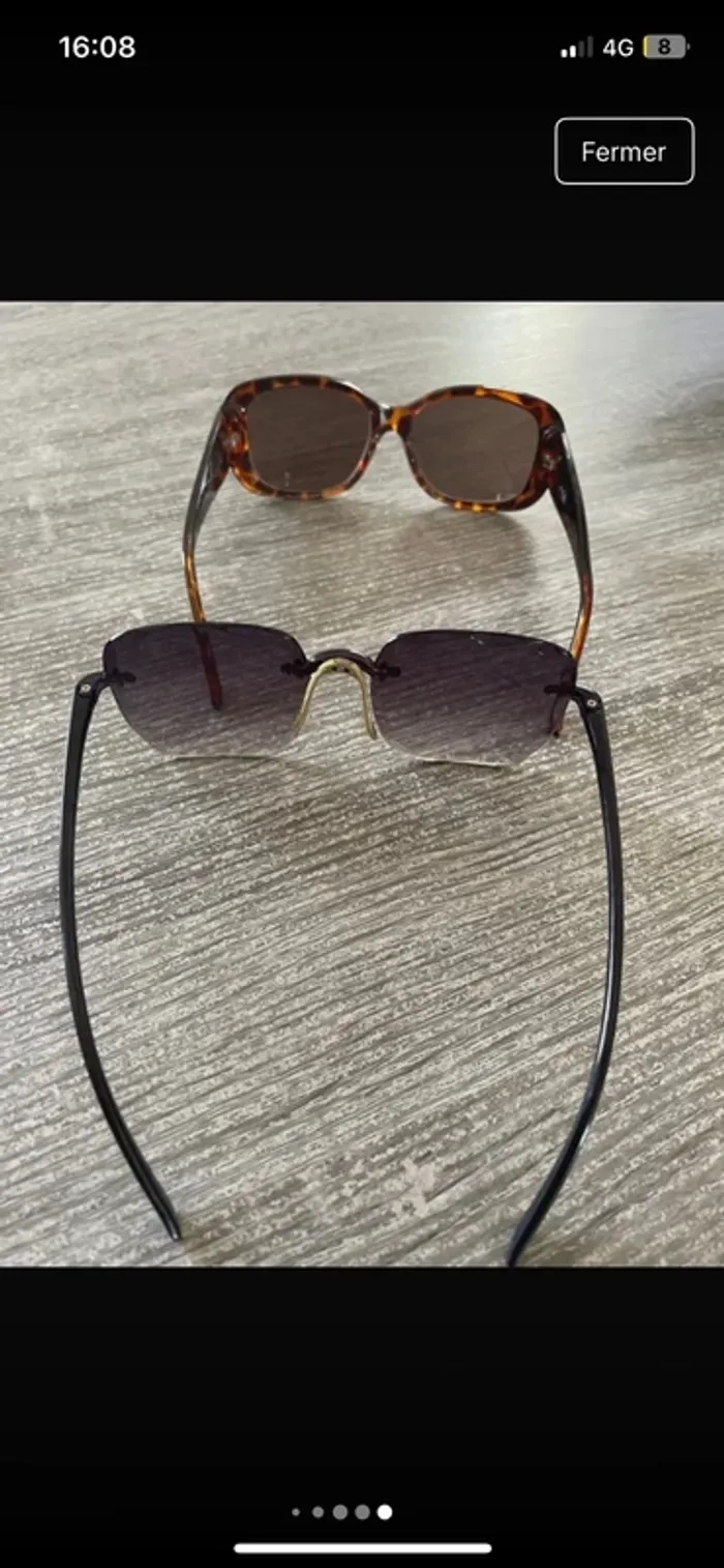 Superbe lot de 2 paires de lunettes de soleil fantaisie neuves - photo numéro 11