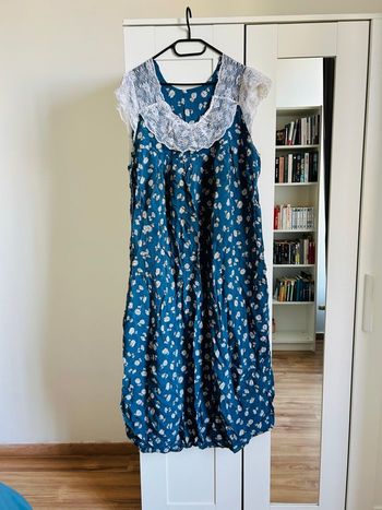 Robe bleu à motifs ongue Boutique Indépendante Taille Unique