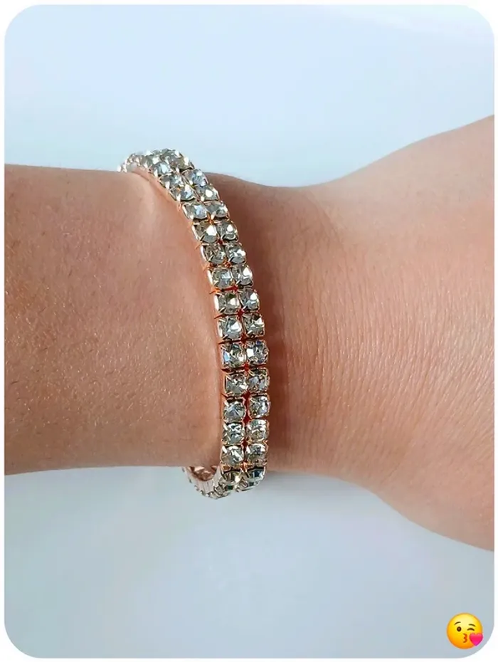 Bracelet double rang brillant – strass étincelants - photo numéro 2