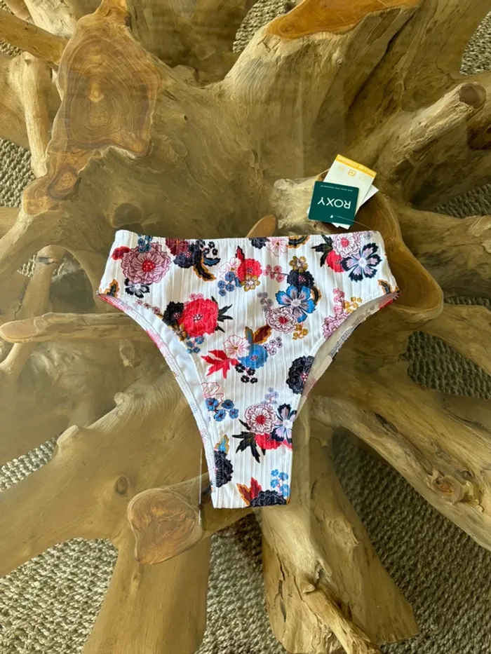 Bas de maillot de bain Roxy femme blanc fleurs Regular coverage XS - photo numéro 2