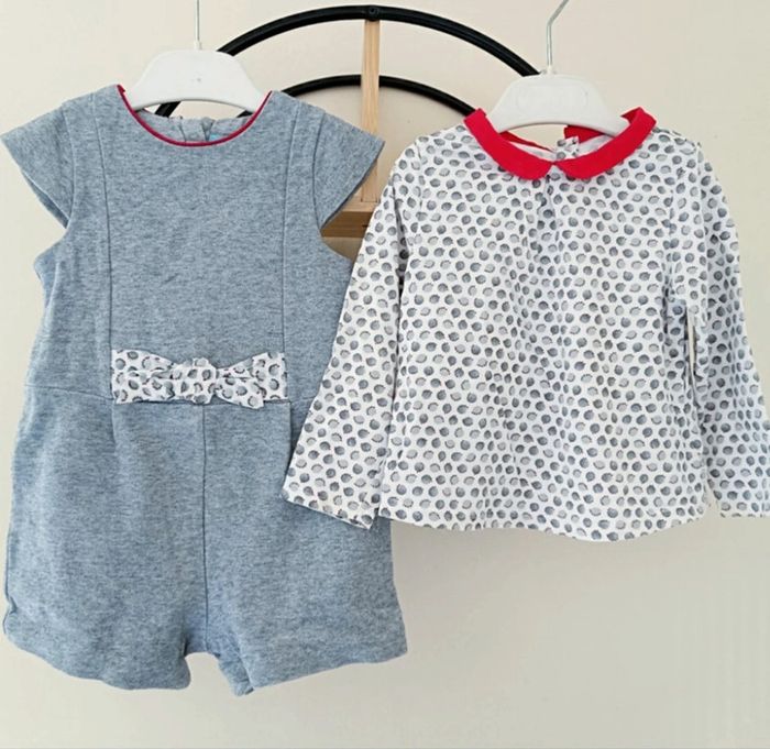 18 mois ensemble obaibi Okaïdi teeshirt et combishort