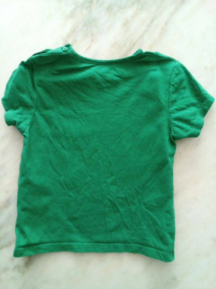 Tee Shirt vert motif éléphant et tigre Kiabi - photo numéro 2