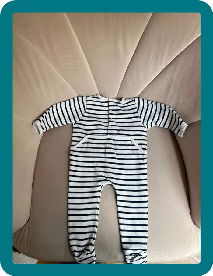 Pyjama marinière coton 12 mois 'Mon Amour' - Bout'chou - photo numéro 6