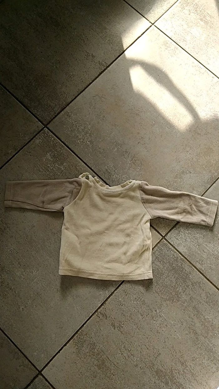 Pull beige marron clair 2/6 mois