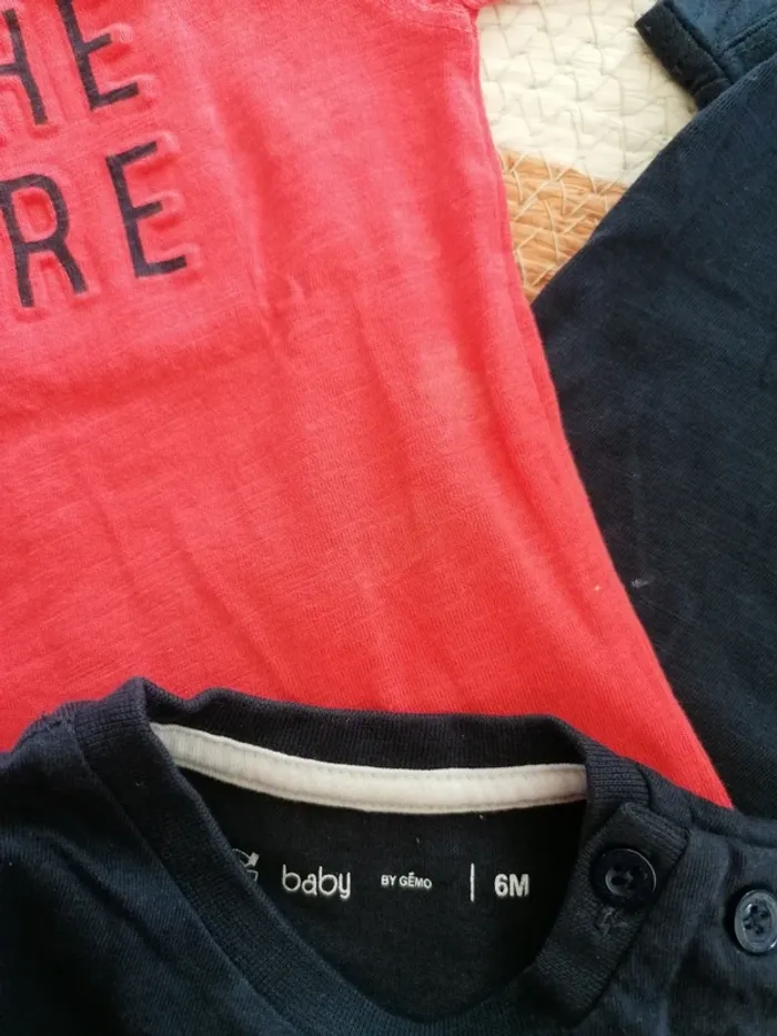 Lot de trois tee-shirts manches courtes - Gémo - 6 mois - photo numéro 2