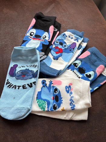 Lot de 5 paires de chaussettes courtes Stitch taille jusque 39