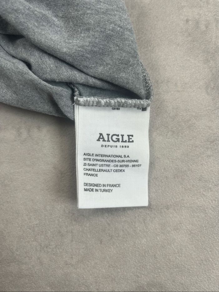 T-shirt Aigle uni gris à col rond - photo numéro 8