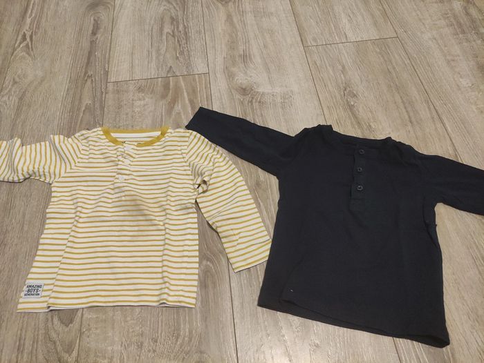Lot 2 tee shirt manches longues bébé Gémo 18 mois