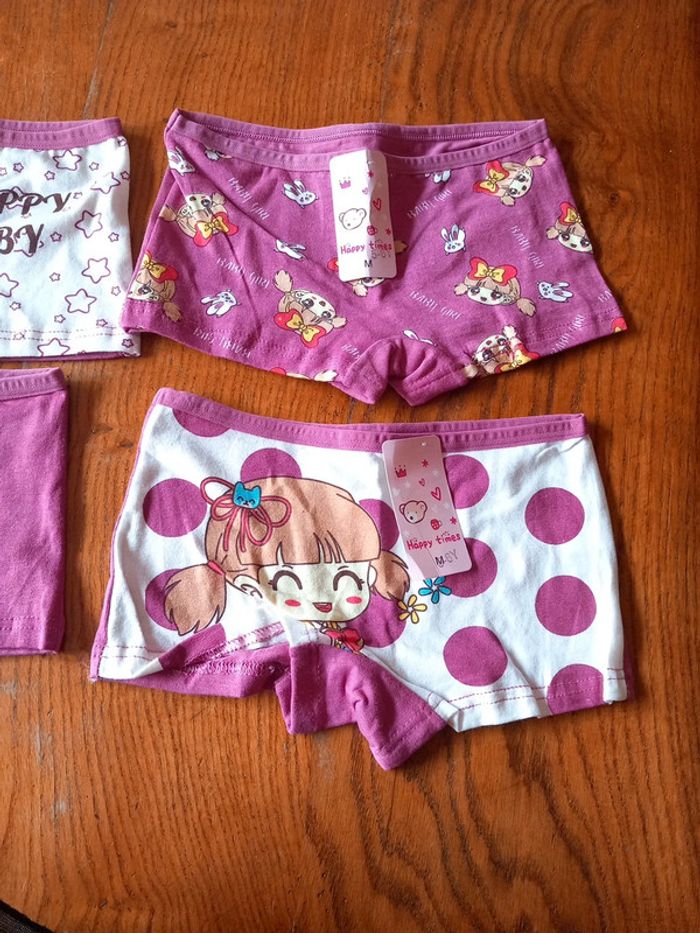 🚼lot 4 culottes boxers fille Neuf coton 6ans - photo numéro 4