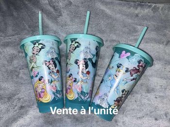 Grand gobelet à paille princesses disney