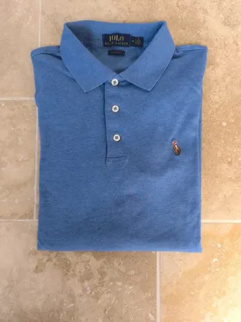 Polo Ralph Lauren homme M classic fit pima coton logo coloré à recoudre