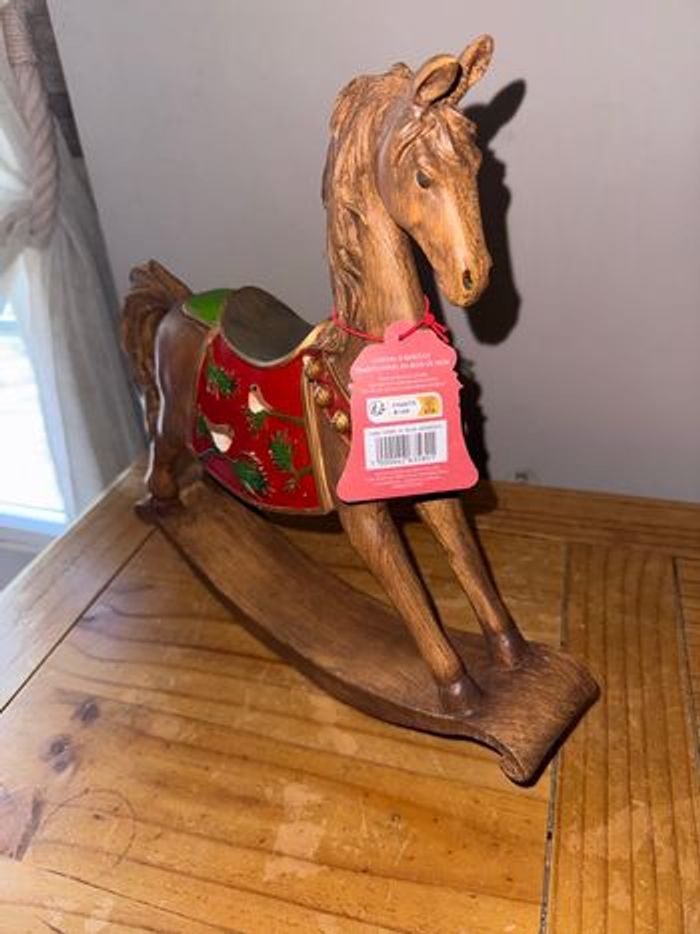 Cheval en bois à bascule Noel neuf - photo numéro 2