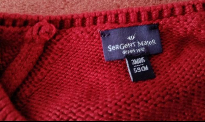 Cardigan Bébé Fille 3 Mois S.M. Rouge Brodé - photo numéro 5