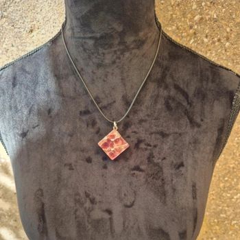 ✨ Collier fantaisie en verre de Murano violet – cordon noir, parfait état 💎