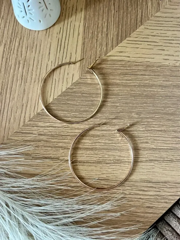 Superbe boucles d’oreilles , pendantes, anneaux, créoles doré - photo numéro 4