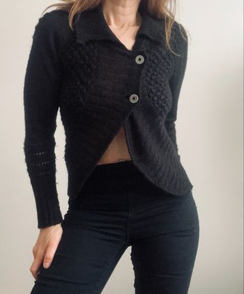 Cardigan noir vintage en mohair