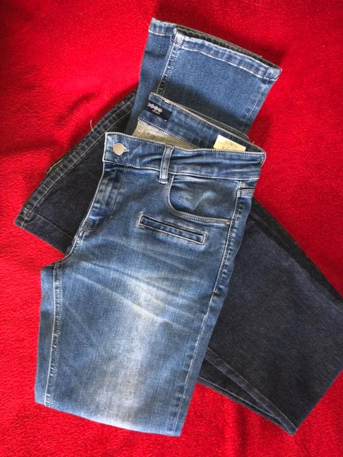 👖 LOT : 2 jeans denim droits et taille haute - Taille 40 (Bonobo / Nixon) - photo numéro 7