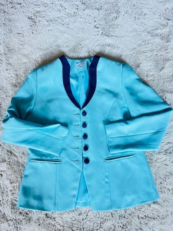 Blazer vintage bleu ciel - photo numéro 2