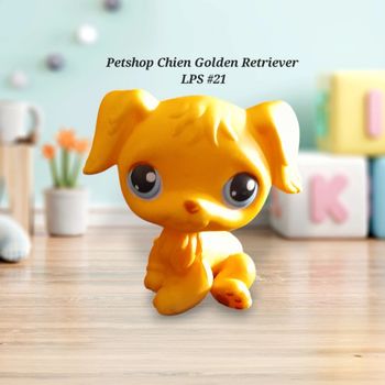 Little Petshop Chien Golden Retriever LPS #21 Hasbro