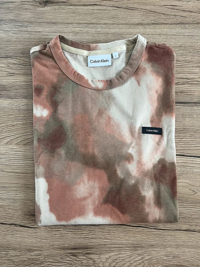 T-shirt Calvin klein Marron et Beige Taille S