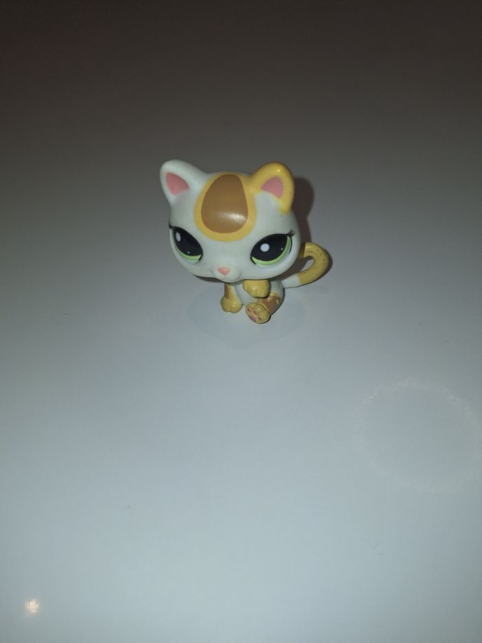Petshop LPS  chat blanc marron yeux verts - photo numéro 2