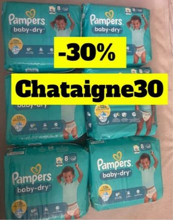 Six pack de couches Pampers taille 8 normal